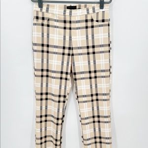 Sanctuary High Rise Plaid Cropped Pants, XL